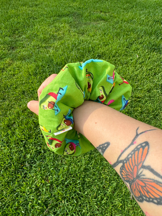 Avocado Scrunchie Hair Tie Gift Ponytail