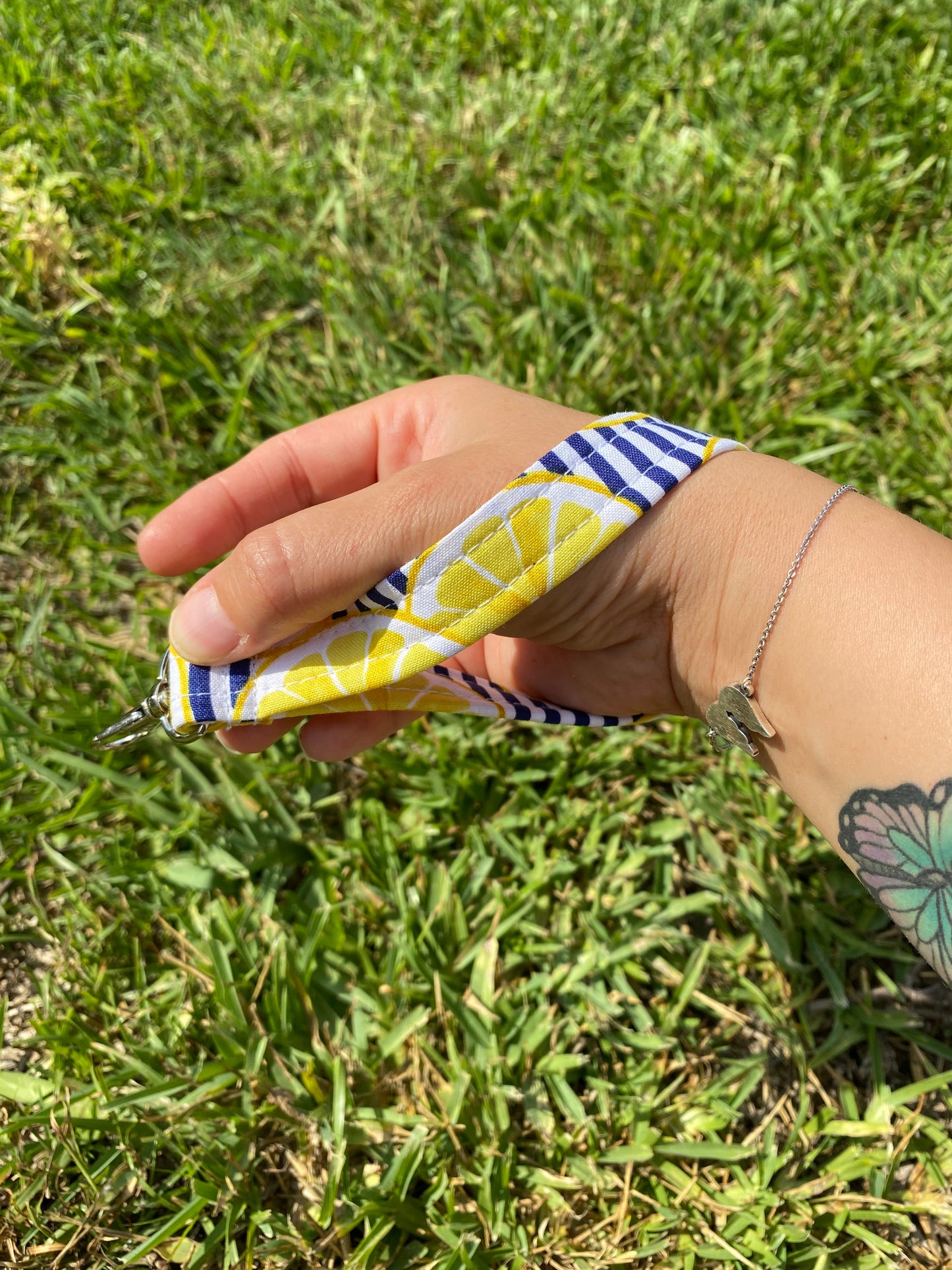 Lemon Fruit Fun wristlet key chain Gift