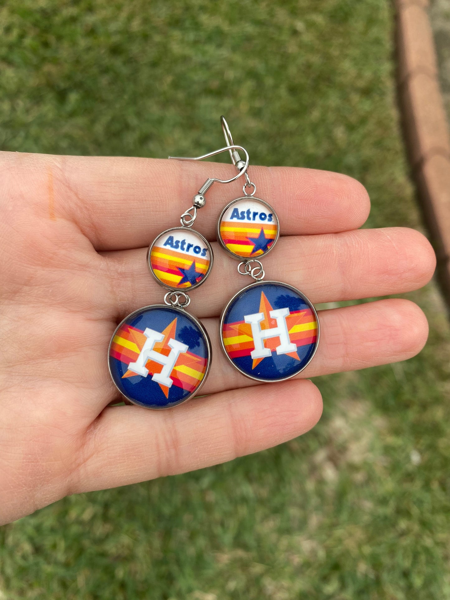 Womens Houston Baseball Dangle Earrings Novelty Gift