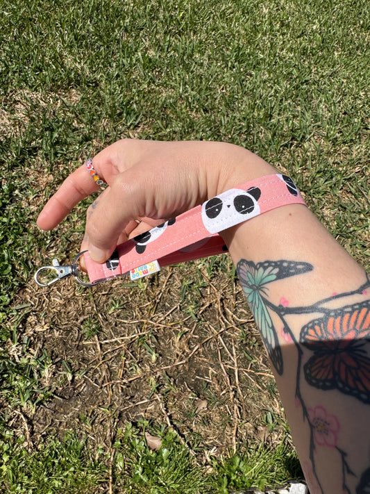 Panda Wristlet Keychain Key Fob