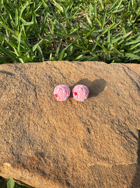 Ice Cream Scoop Dessert Stud Post Earrings