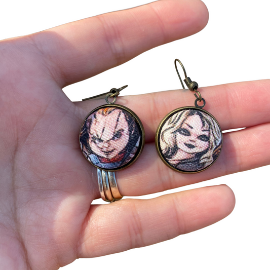 Chucky Bride of Chucky Scary movie Dangle earrings gift
