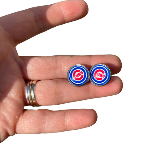 chicago Cubs Stud earrings post Gift fan