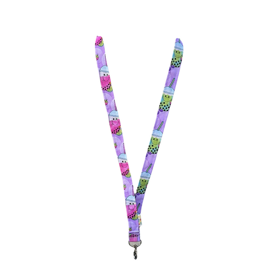 Boba Tea Drink Keychain Lanyard Badge ID holder Key chain