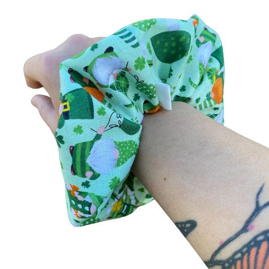 Green St Patricks Lucy Gnome Scrunchie Hair Tie Gift