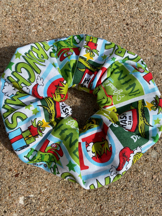 The Grinch Christmas Scrunchie Hair tie Gift