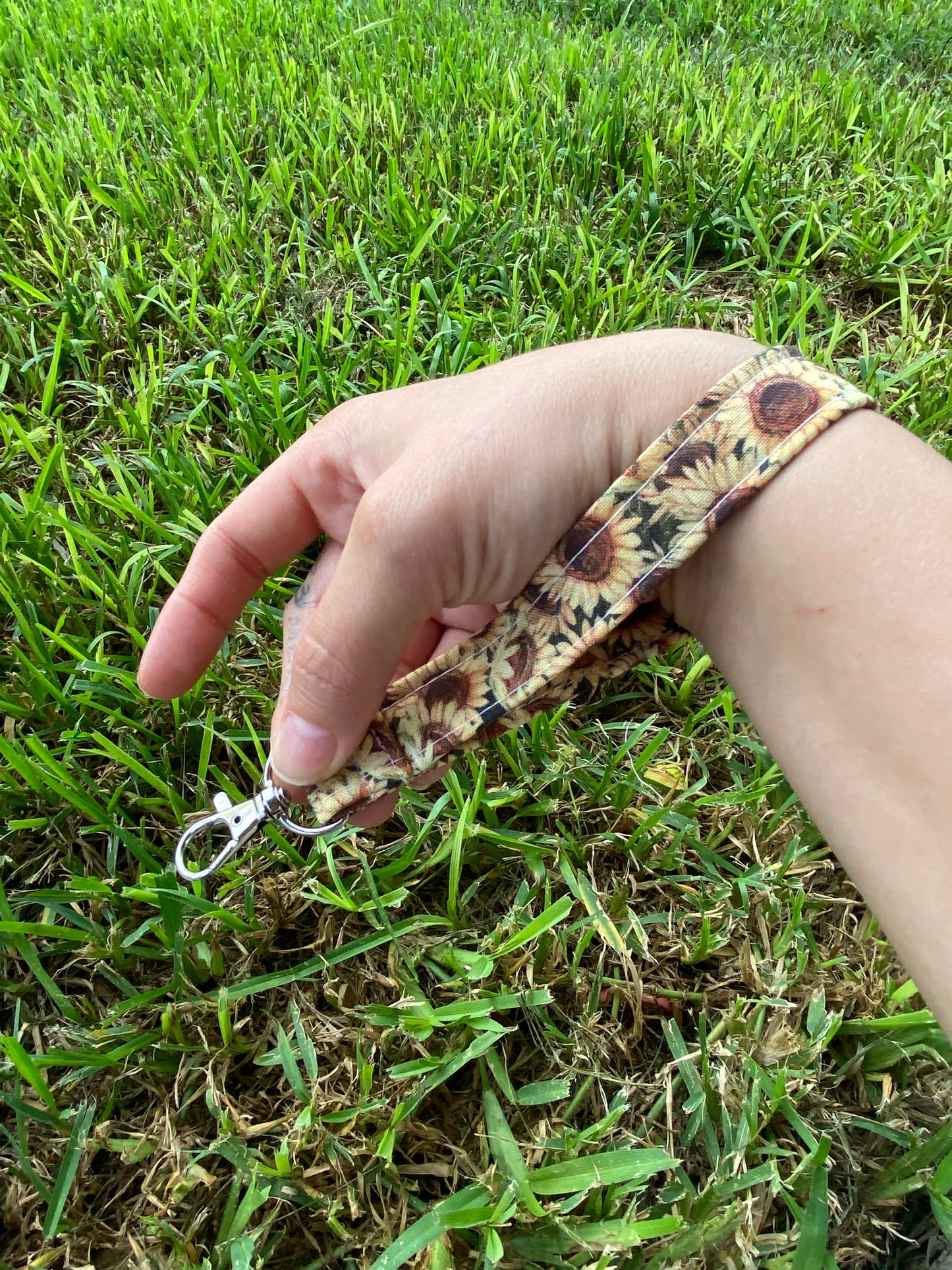 Sunflower Wristlet key chain Gift