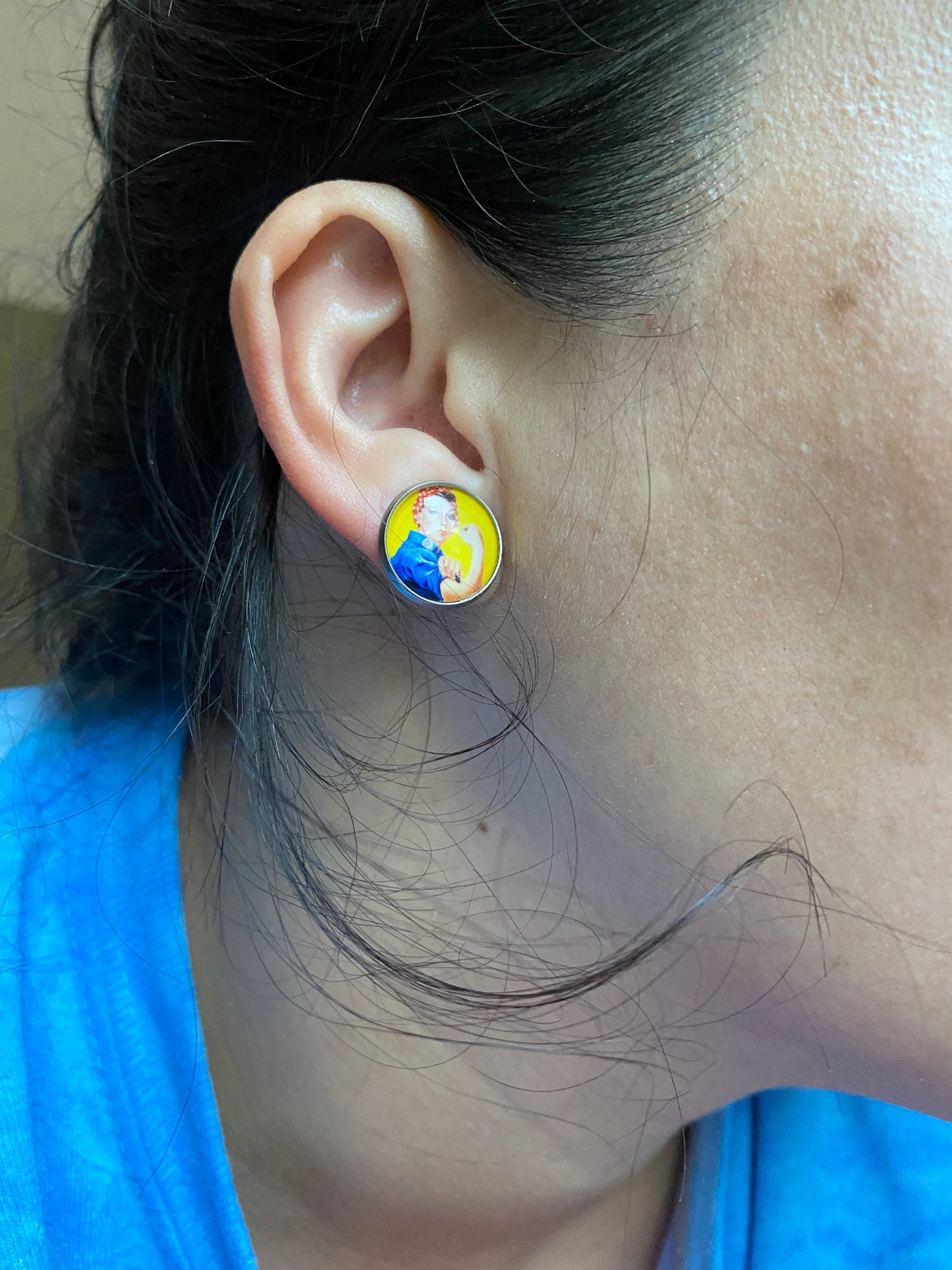 Rosie The Riveter Stud Earrings Gift