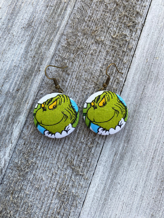 The Grinch Christmas Dangle Earrings Novelty Gift