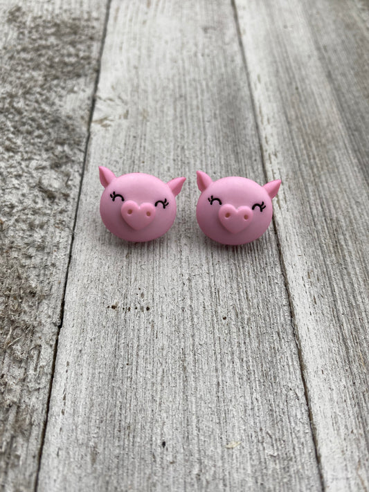 Pig lover Valentines day Heart Nose Love Stud Earrings