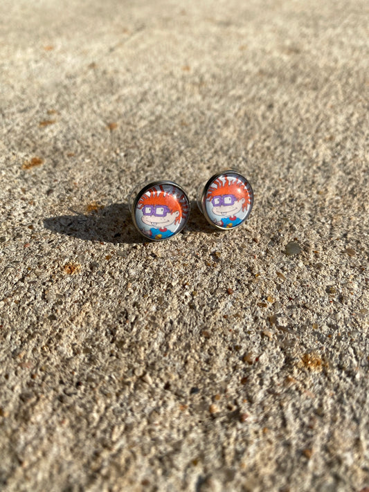 Chuckie Rugrats Stud Earrings Gift