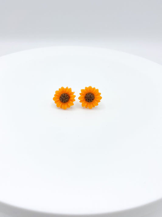 Sunflower Flower Stud Earrings Gift