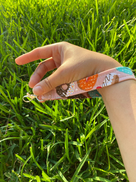 Donut Key Fob Wristlet Keychain Novelty Gift