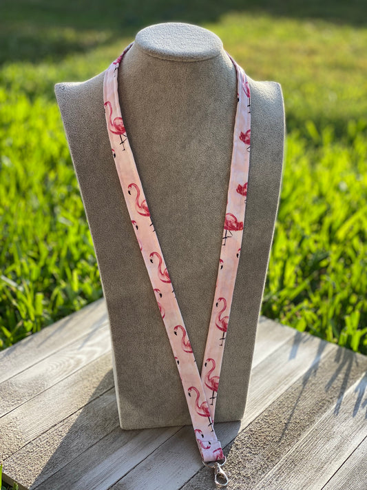 Flamingo ID Badge Holder Keychain Novelty Gift