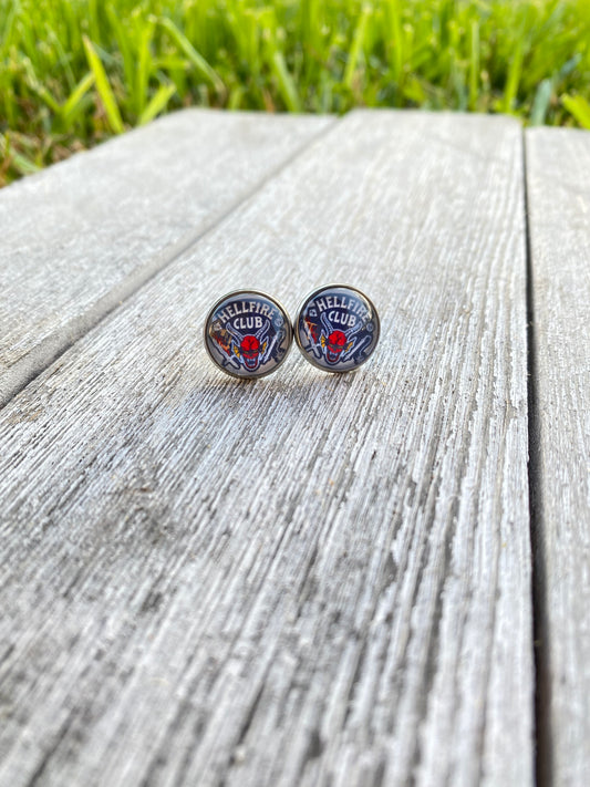 Hellfire Club Stranger Things Stud Earrings Novelty Gift