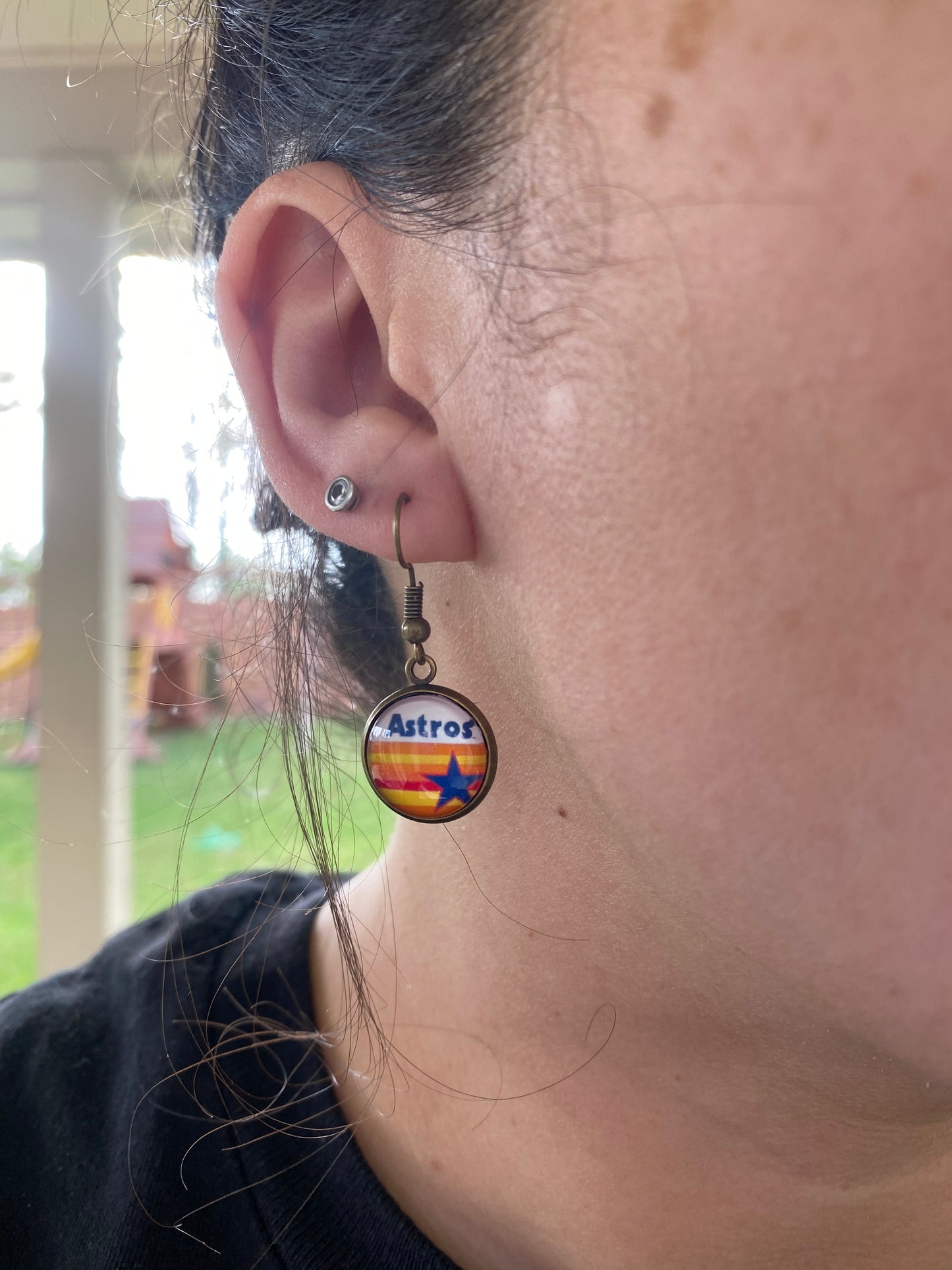 Houston Baseball Dangle Earrings