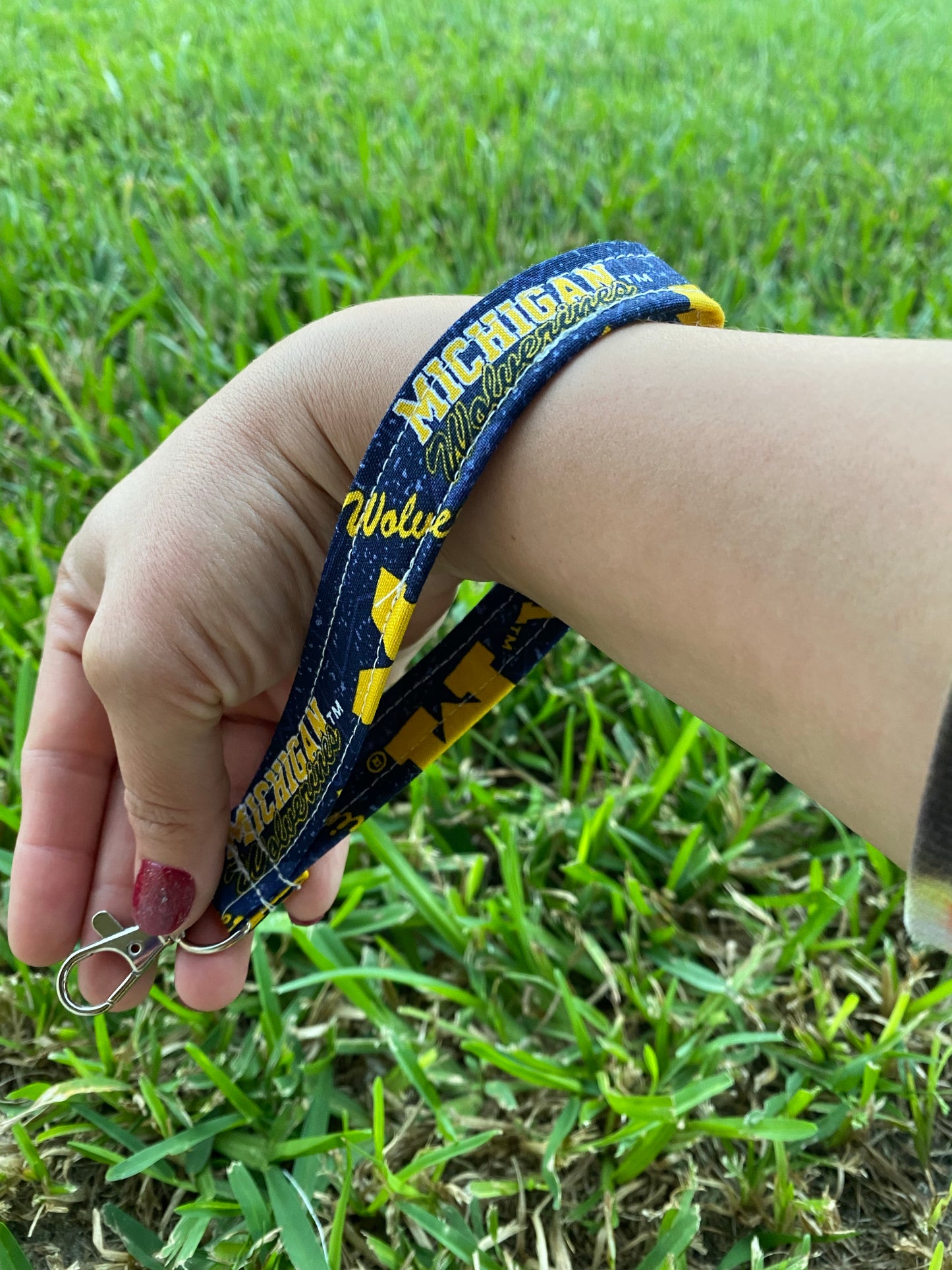 Michigan University Wristlet keychain