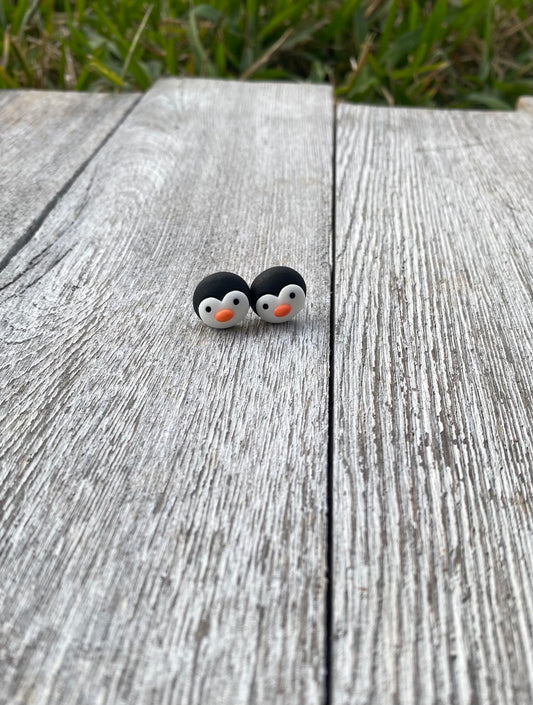 Penguin Cute Fun Stud Earrings