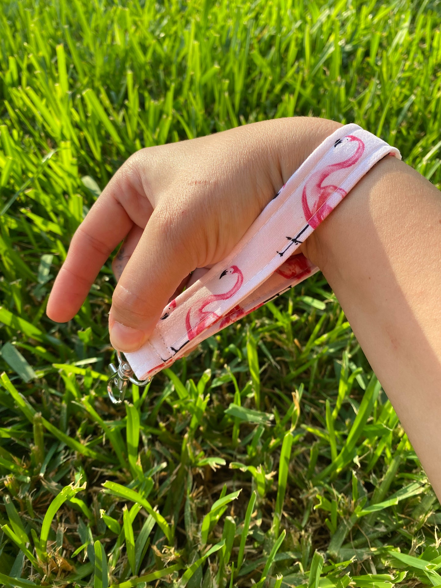 Flamingo Key Fob wristlet keychain