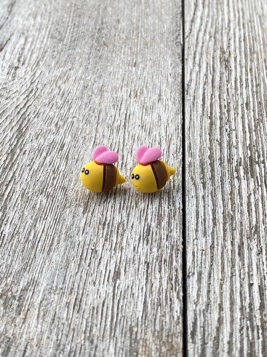 Cute Bee Stud Hypoallergenic Earrings