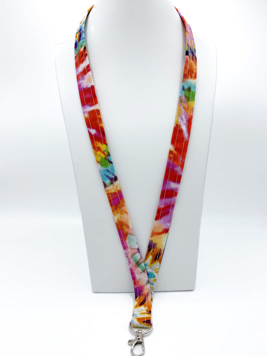 Tie Dye Lanyard Tie Dye Keychain Tie Dye badge holder Tie Dye gift idea