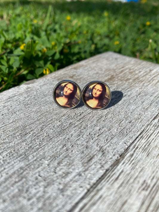 Mona Lisa Art Stud Earrings Gift