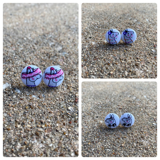 Llama Stud Earrings Gift