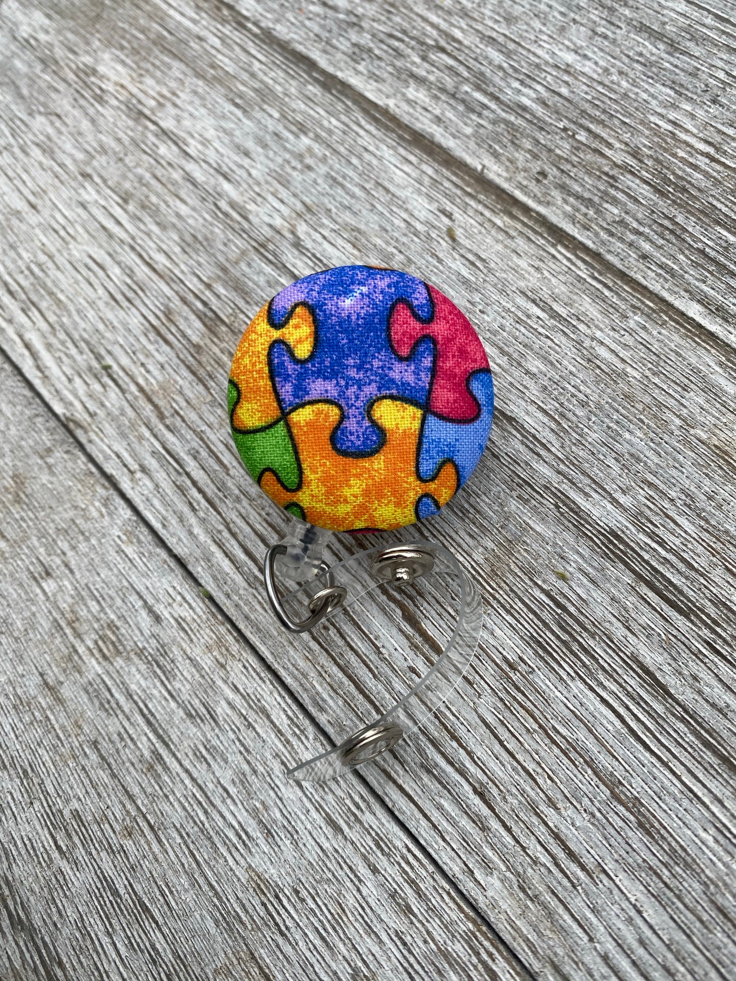 Puzzle Piece Badge Reel Autism Awareness Gift