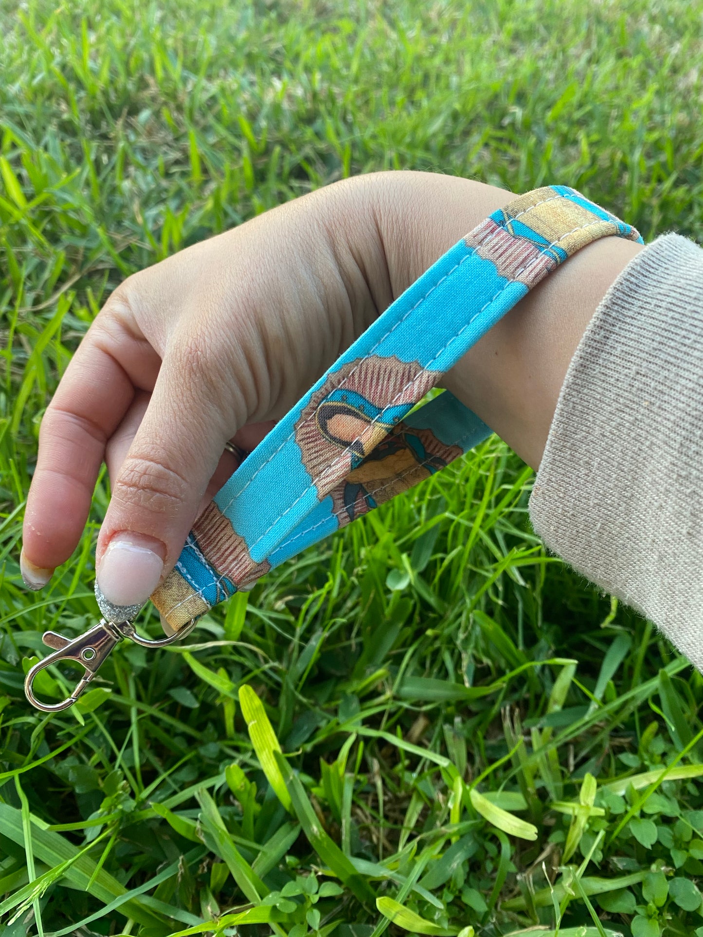 Lady Guadalup Virgin Mary Wristlet Keychain