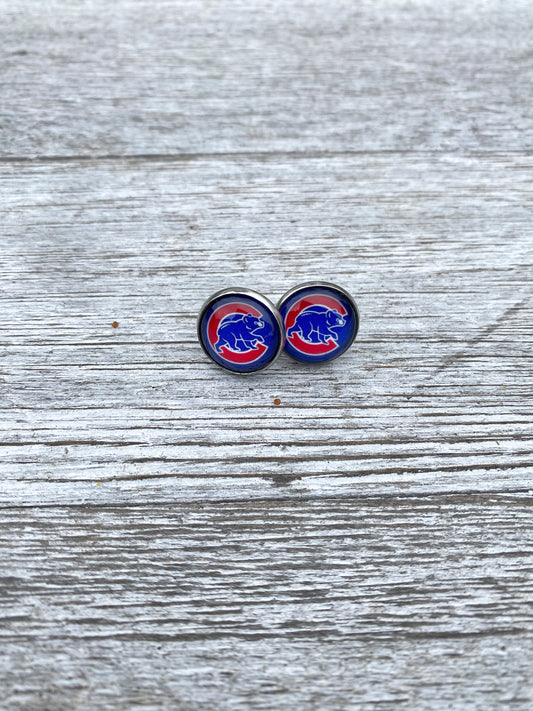 Chicago Cubs Stud Earrings