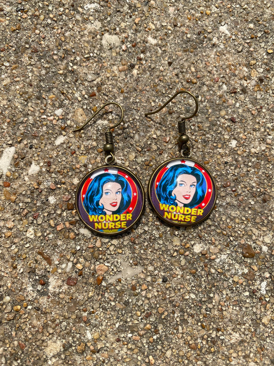 Wonder Women Nurse Earrings Gift