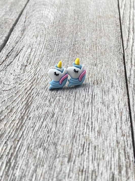 Girls Unicorn Stud Resin Earrings Gift