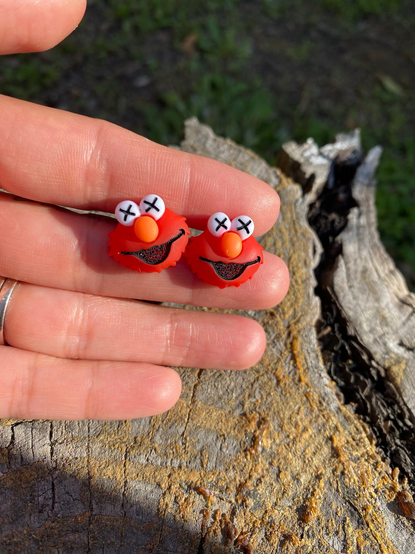 Elmo Studs Sesame Street Kaws Earrings Gift