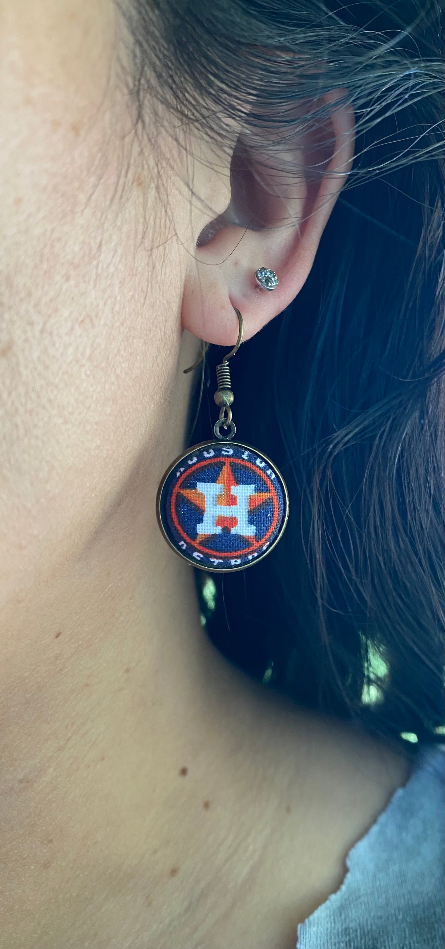 Houston Baseball Dangle Earrings