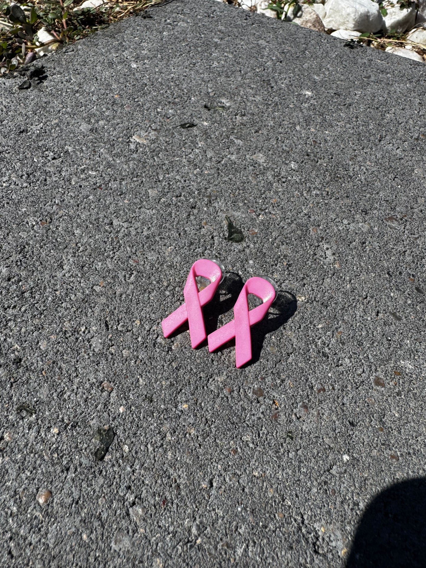 Breast Cancer Awareness Ribbon Stud Earrings Gift