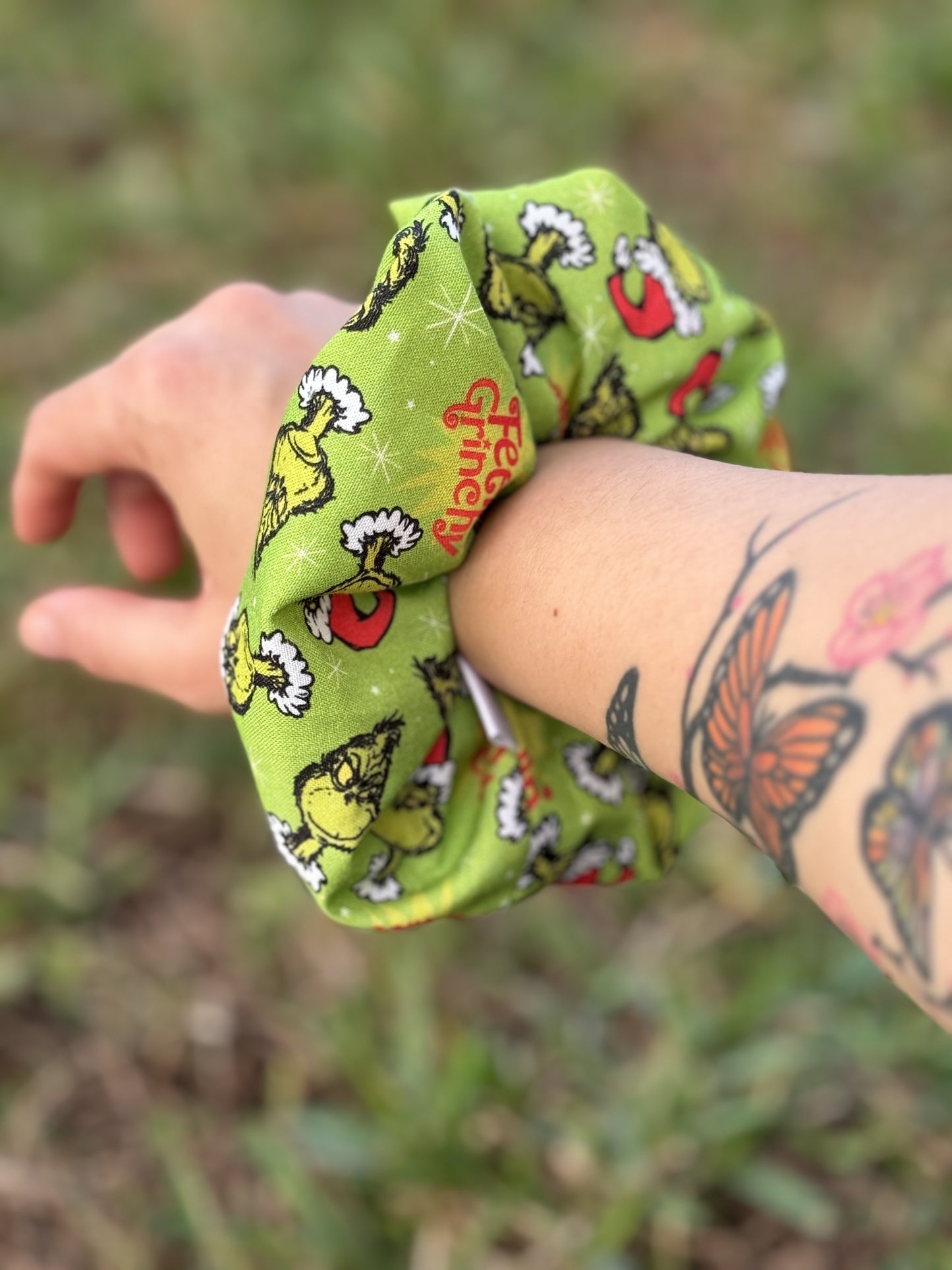 The Grinch Christmas Scrunchie Hair tie Gift