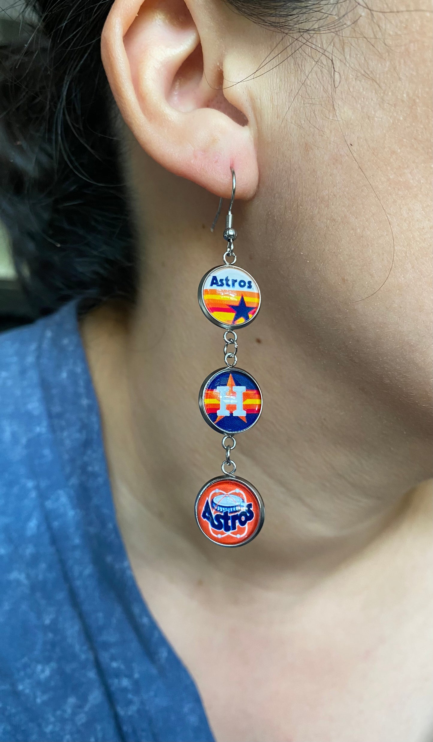 Womens Houston Astros Dangle Earrings Novelty Gift