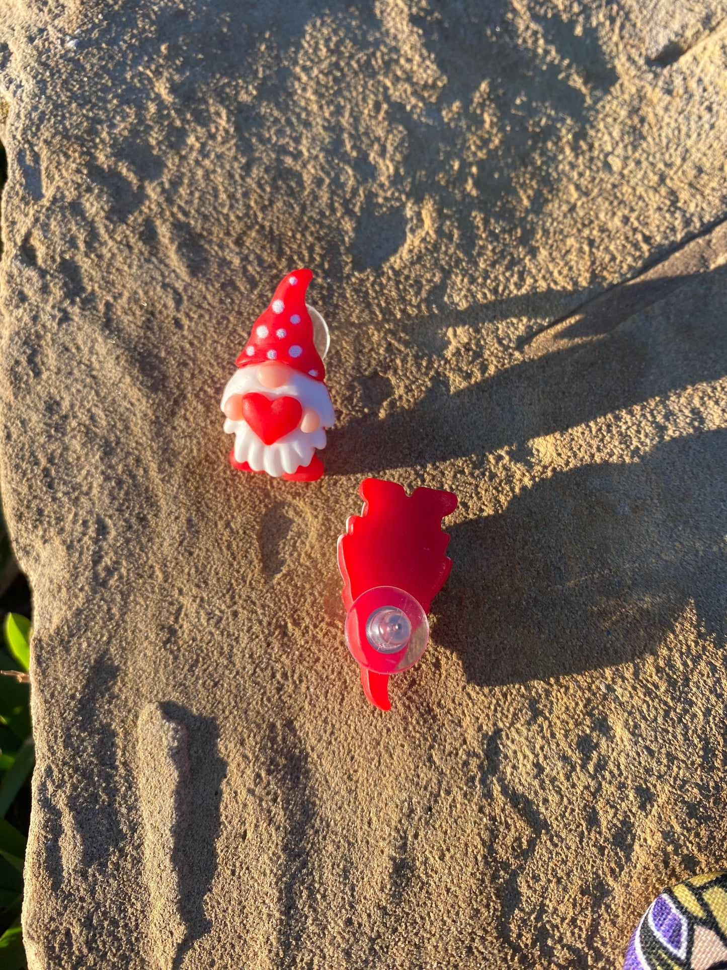 Valentines Gnome Love Heart Stud Earring Gift