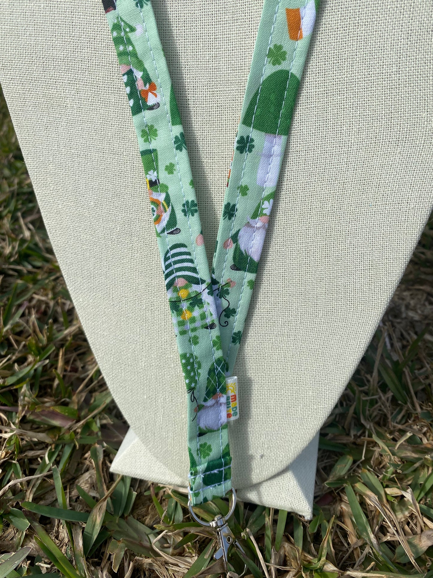 Garden Gnome St Patrick's Day Lucy ID Badge Holder Keychain