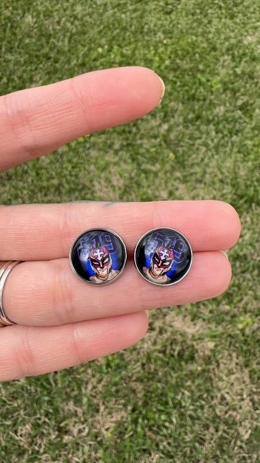 Reg Mysterio Stud Post Earrings
