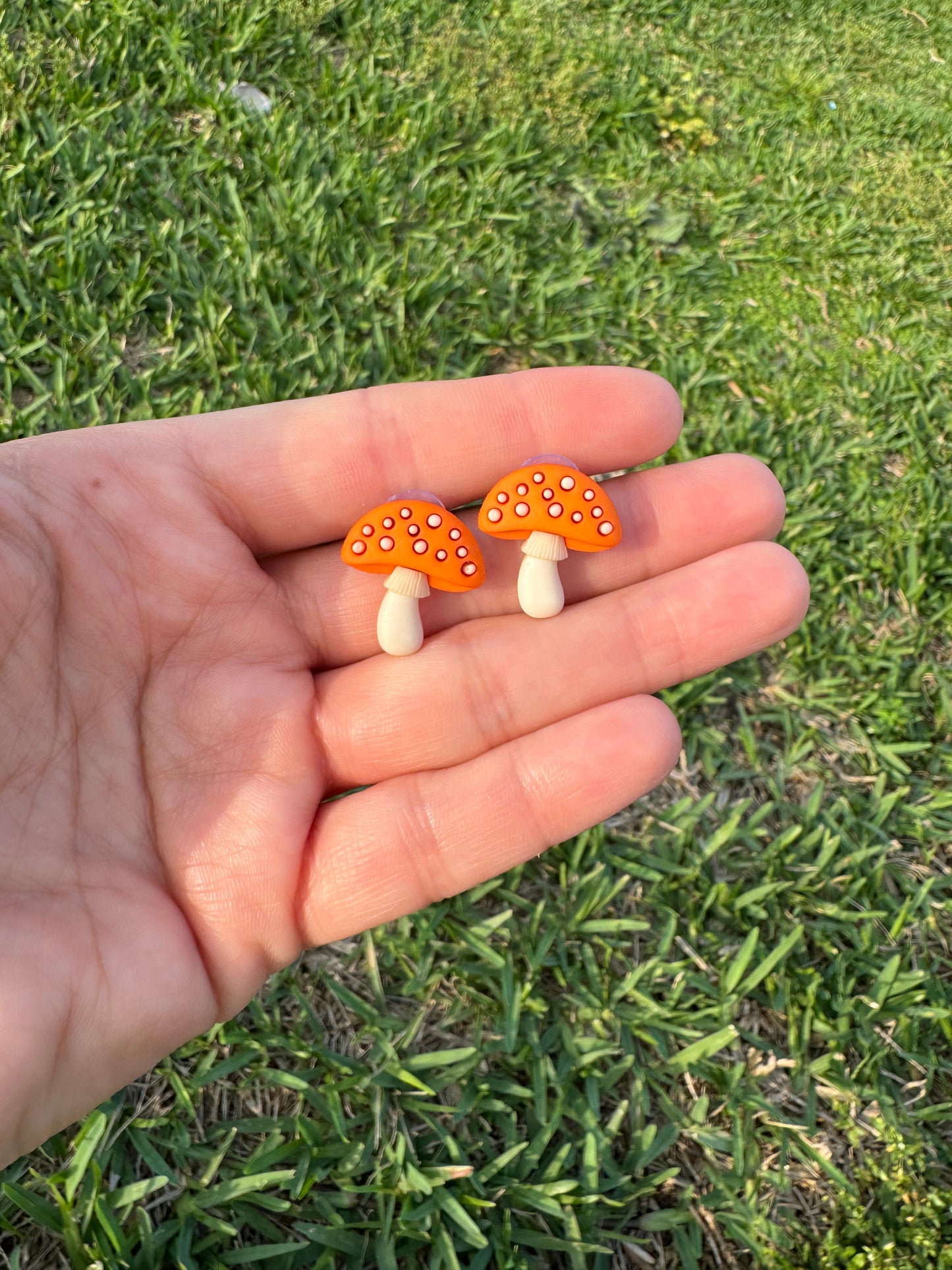 Mushroom Stud Post Earrings for Women and Girls