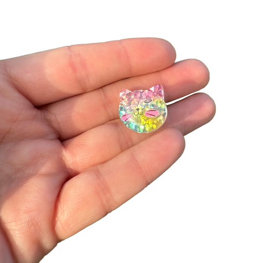 Glitter Cat Kitty Adornments Novelty Pin Brooch