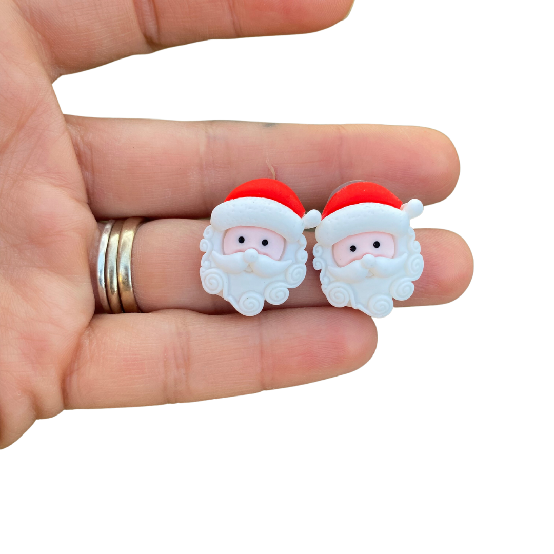 Santa Stud Christmas Earrings