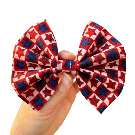 Fourth Of July Red White and Blue Independence Day Little Girls Hair Bow Accessories