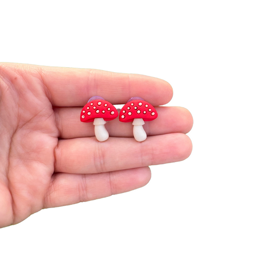 Red and Orange Mushroom Stud Earrings Gift accessories