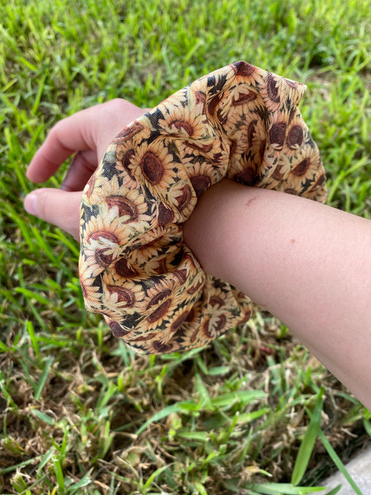 Sunflower Scrunchie Hair Tie