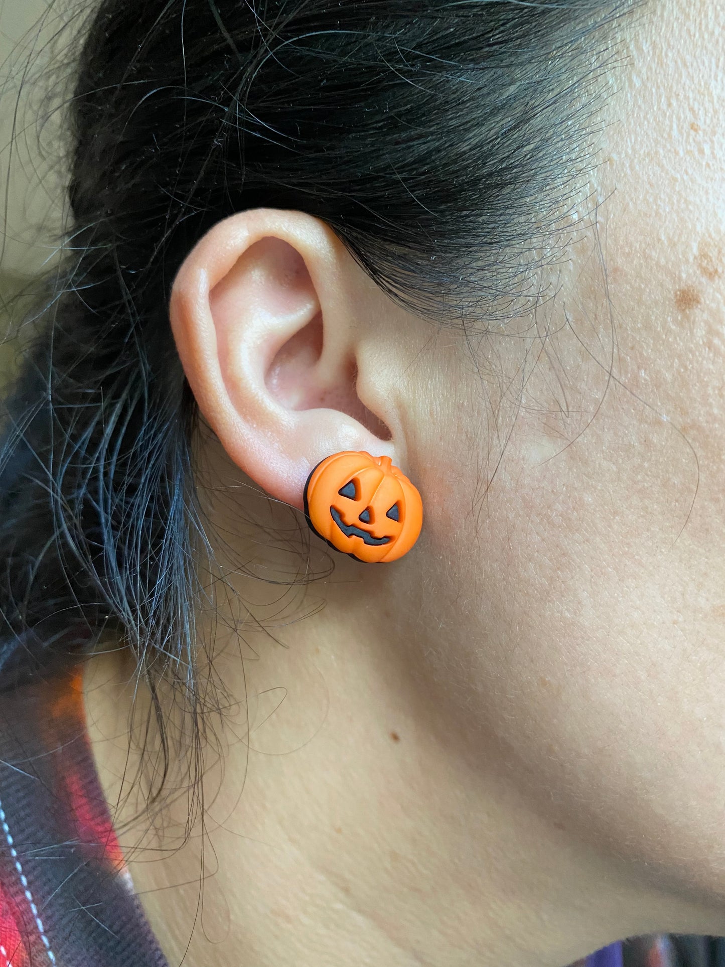 Pumpkin Halloween Jack-o-Lantern Stud Earrings
