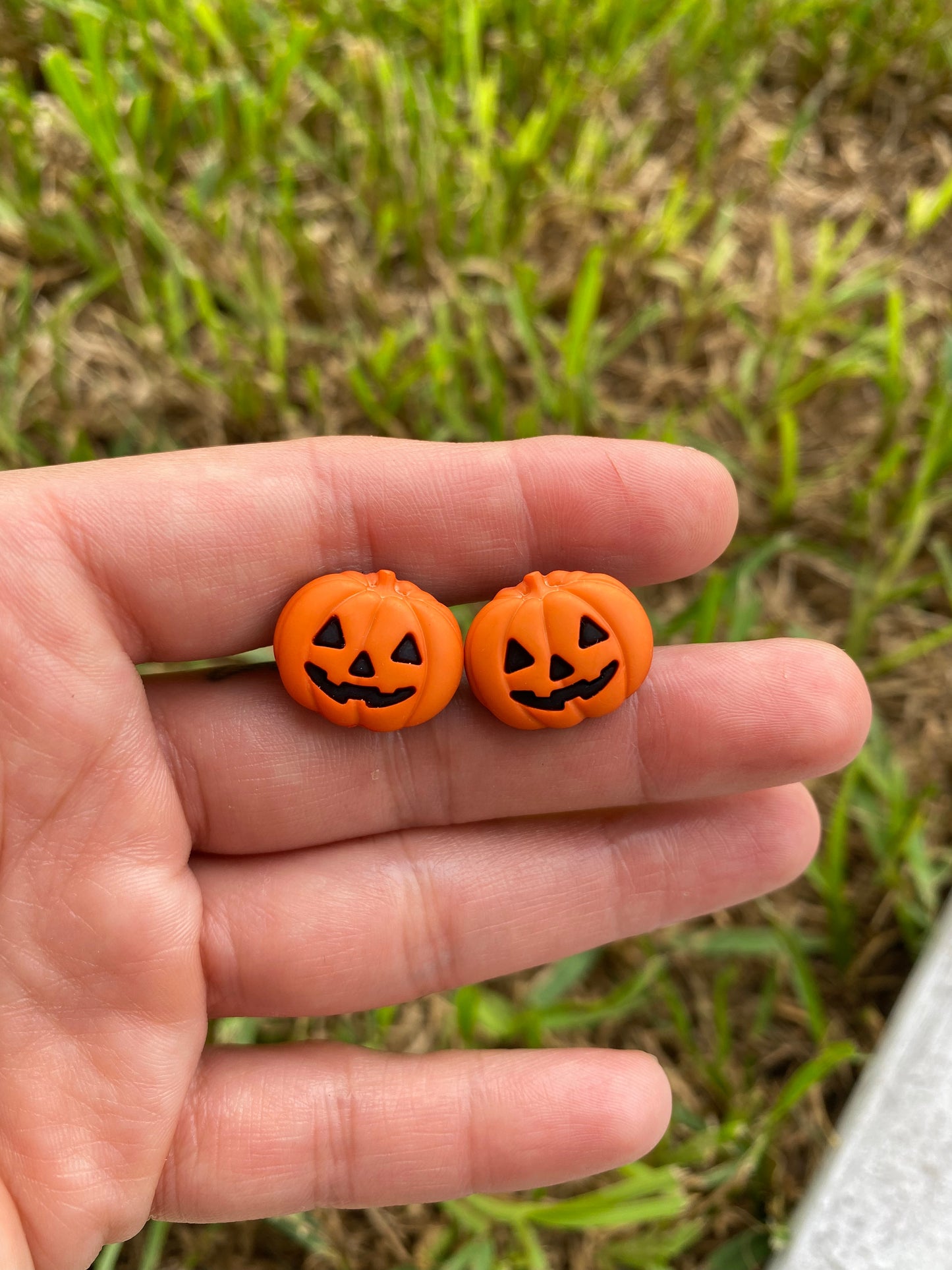 Pumpkin Halloween Jack-o-Lantern Stud Earrings