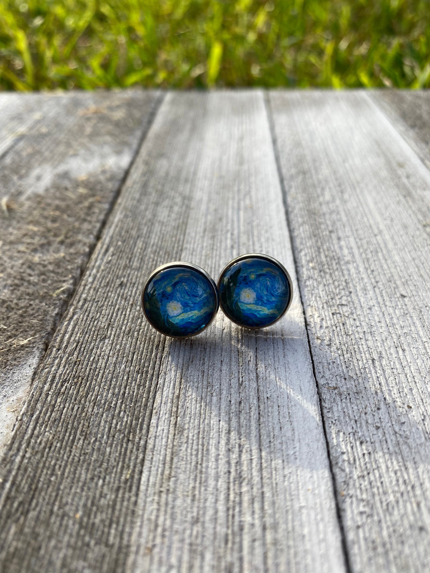 The Starry Night Vincent Van Gogh Stud earrings jewelry 