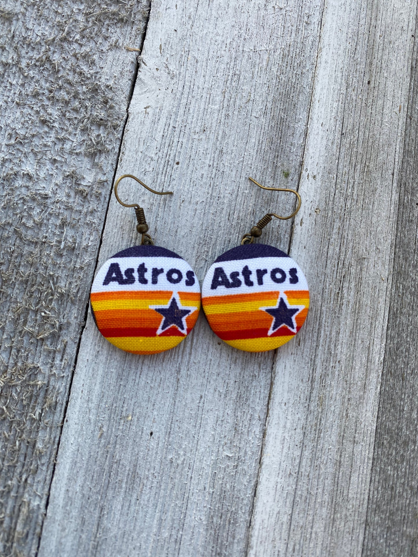 Houston Astros Vintage Flag Dangle Earrings Jewelry Gift